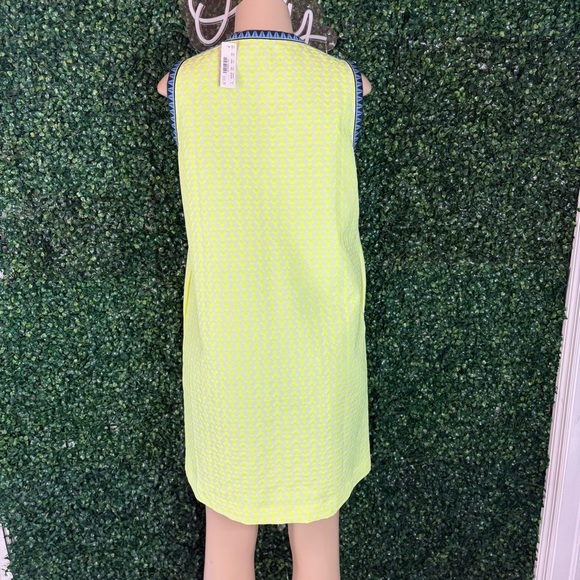 J.Crew Neon Arrow Print Shift  Embroidery Dress With Pockets Size 6 - Picture 5 of 12